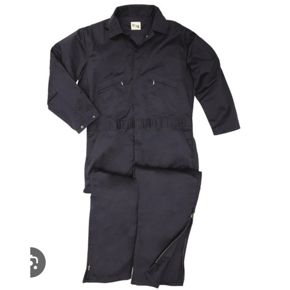 Key Unlined Navy Utility Coveralls Mens SZ L Tall Work mechanic Outdoors